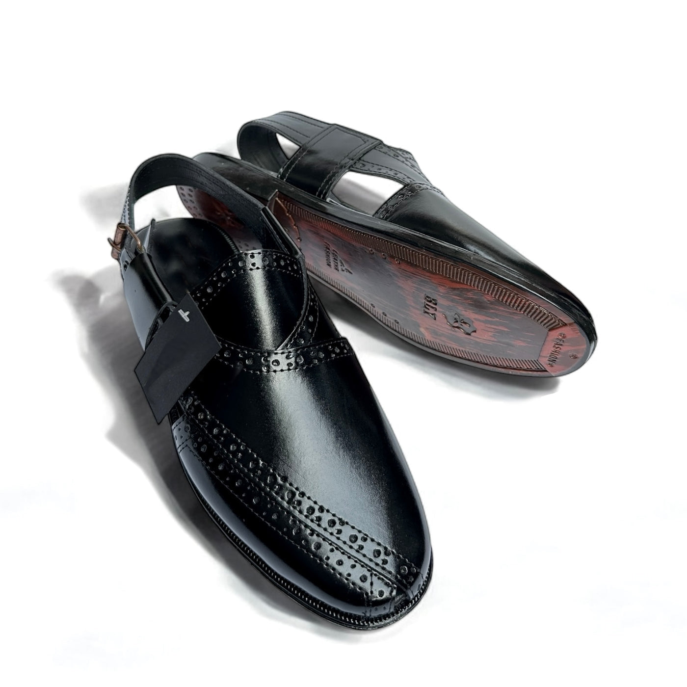 Peshawri Sandals Black Leather Formal