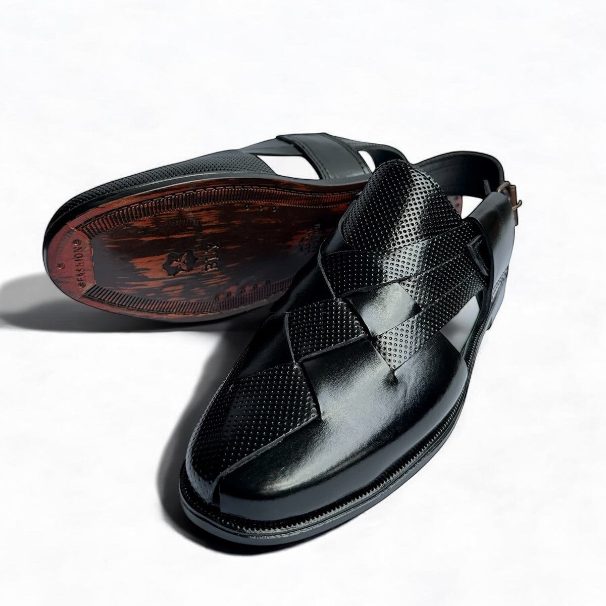 Peshawri Sandals Black Embroided
