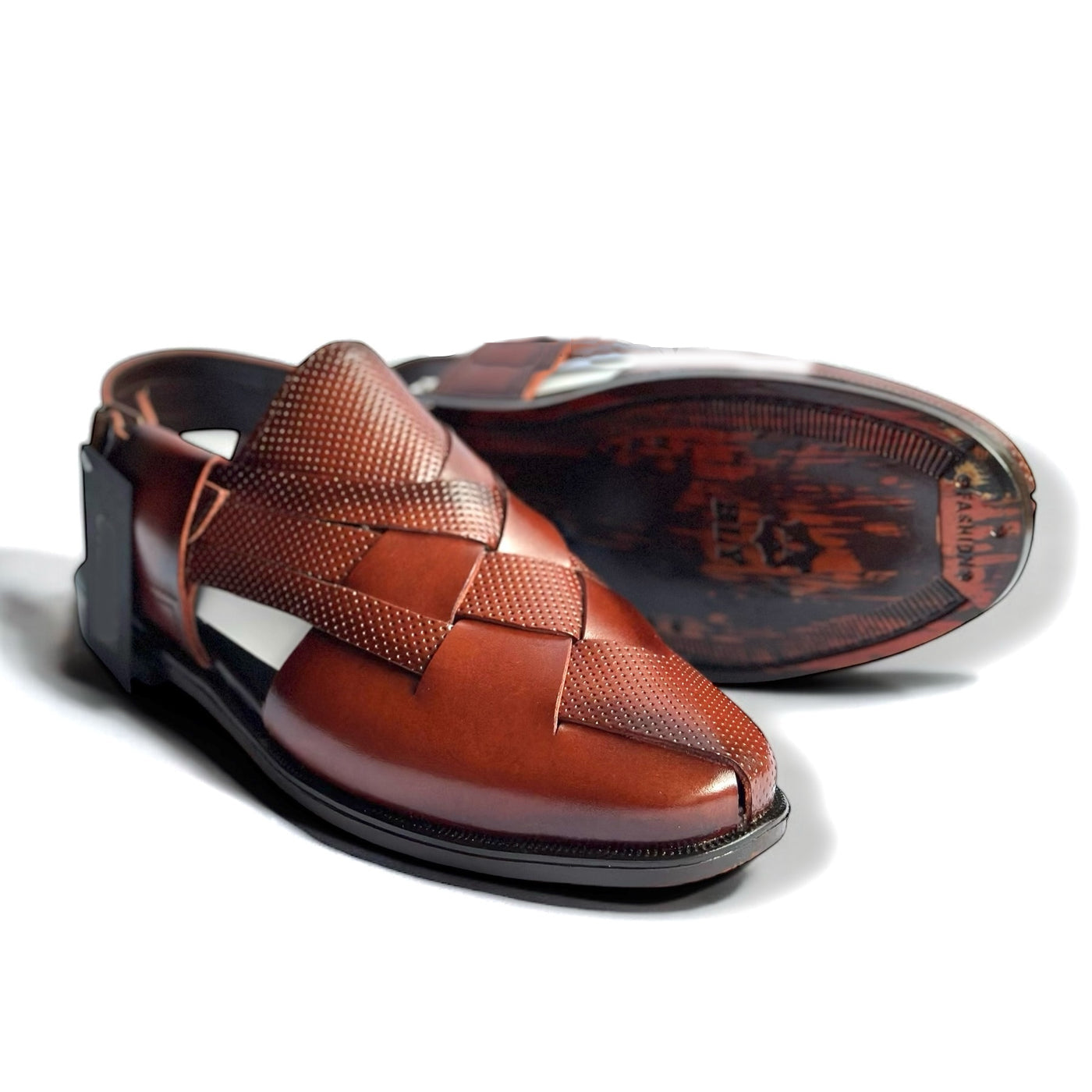 Peshawri Sandals Brown Embroided