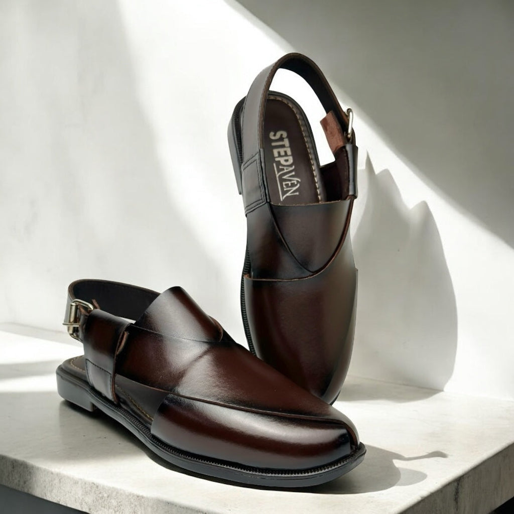 Peshawri Sandals  Brown Leather Formal