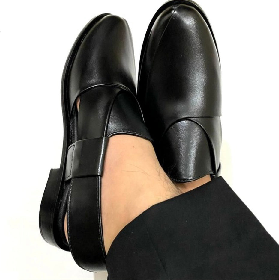 Peshawri Sandals Black Leather Formal