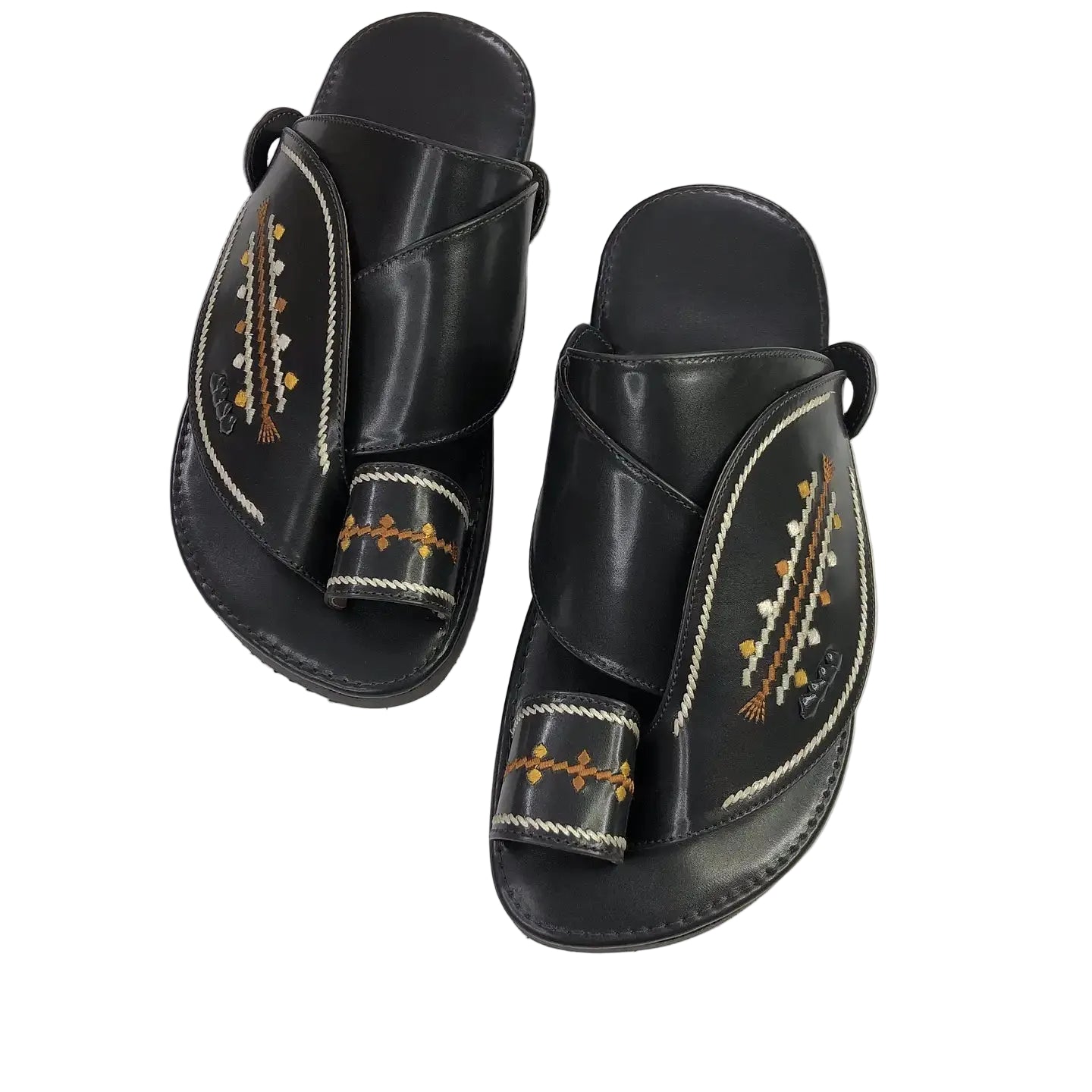 Arabic Khaliji Sandals in Grey Colour with iconic Embroidery
