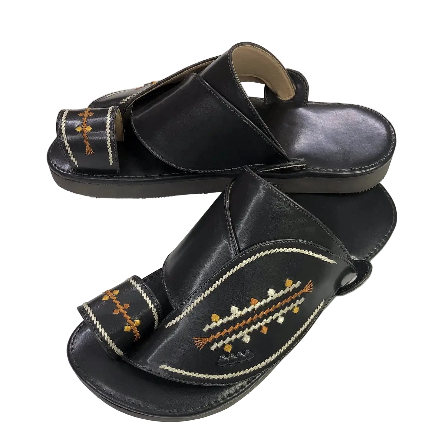 Arabic Khaliji Sandals in Grey Colour with iconic Embroidery