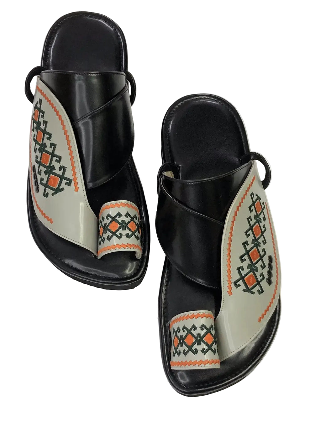 Arabic Khaliji Sandals in Gray Colour with iconic Embroidery
