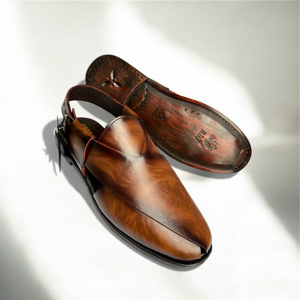 Peshawri Sandals Textured Tiger Formal