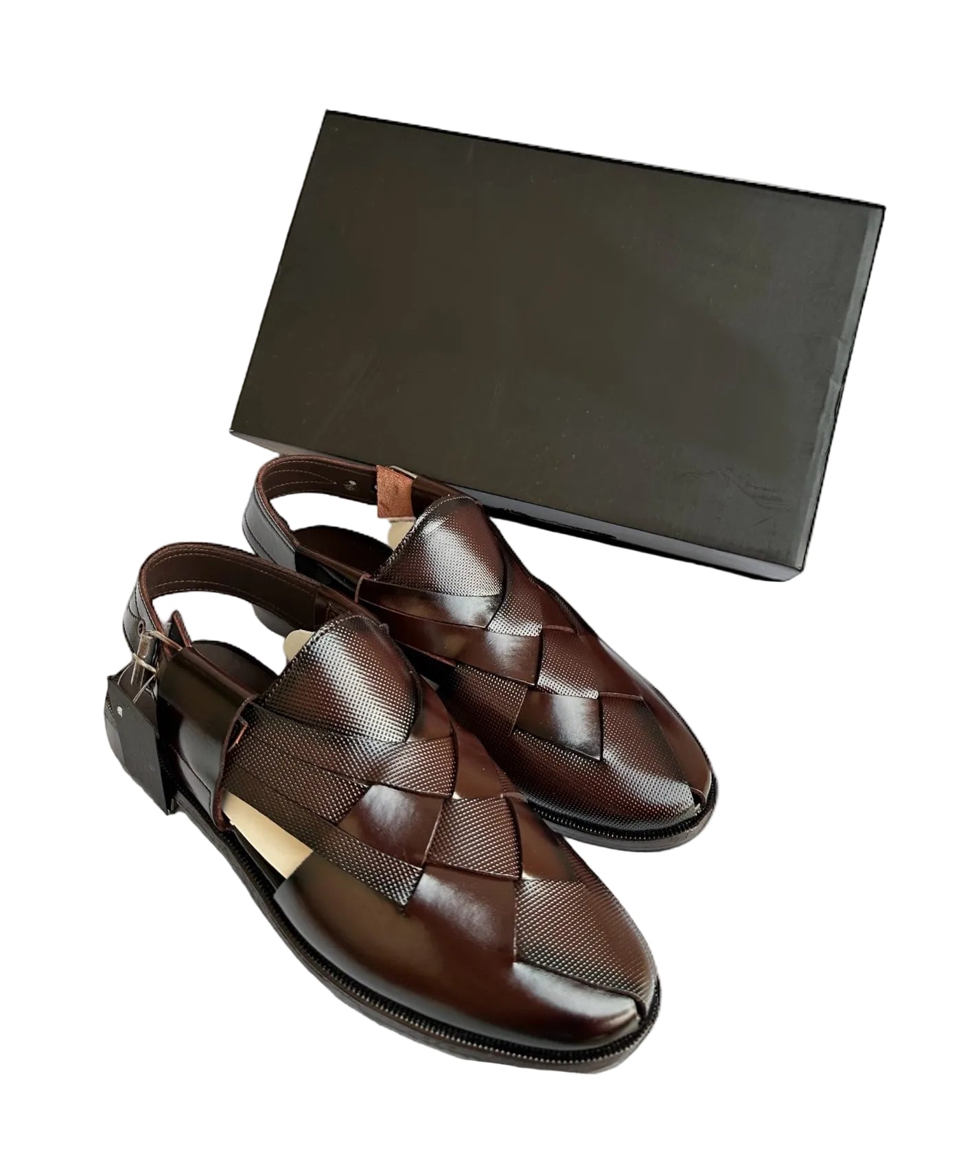 Peshawri Sandals Dark Brown Embroided
