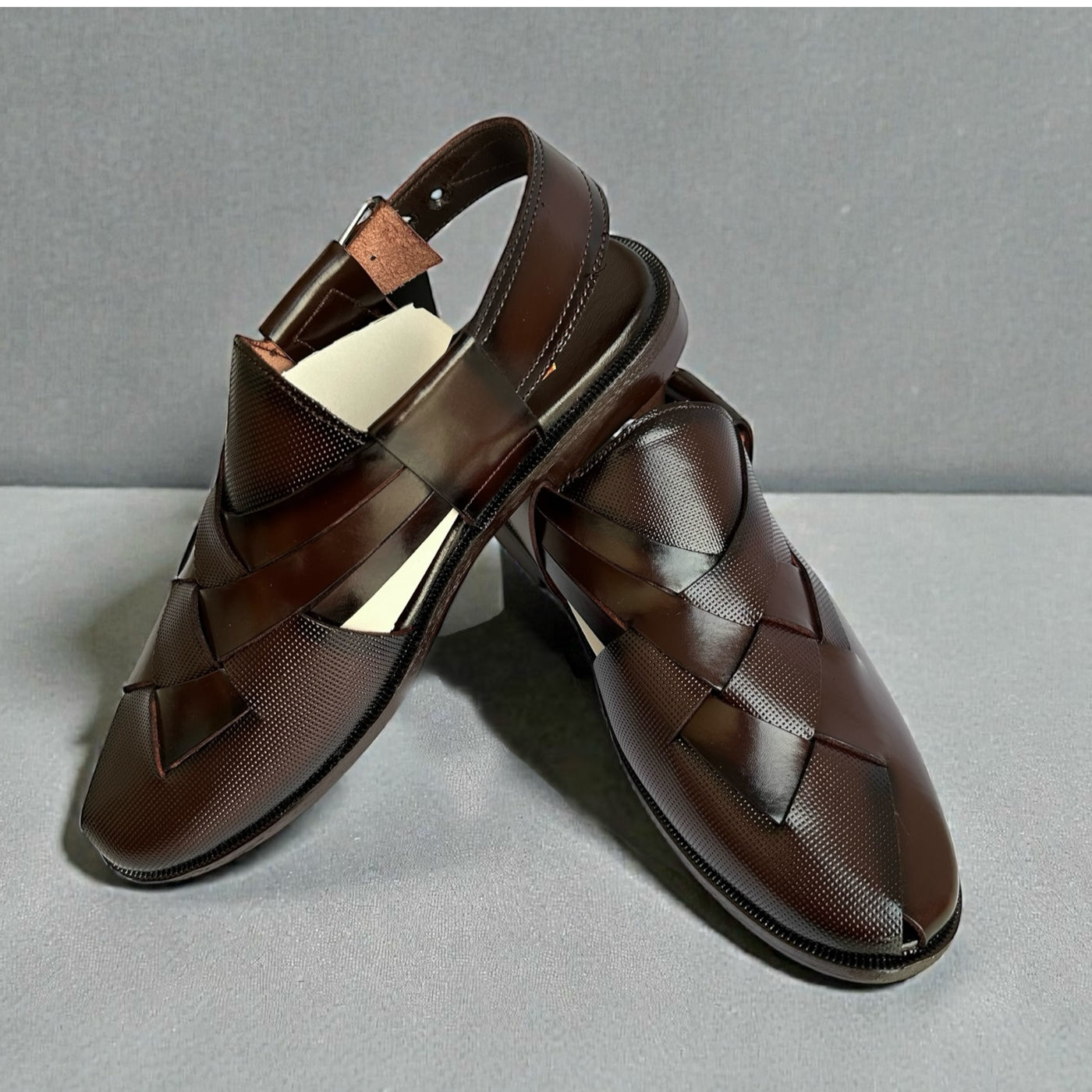 Peshawri Sandals Dark Brown Embroided