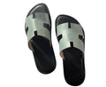 Izmiri Slippers Of Pure Leather In Sky Blue Color