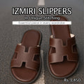 Izmiri Slippers In Unique Stitching | Brown