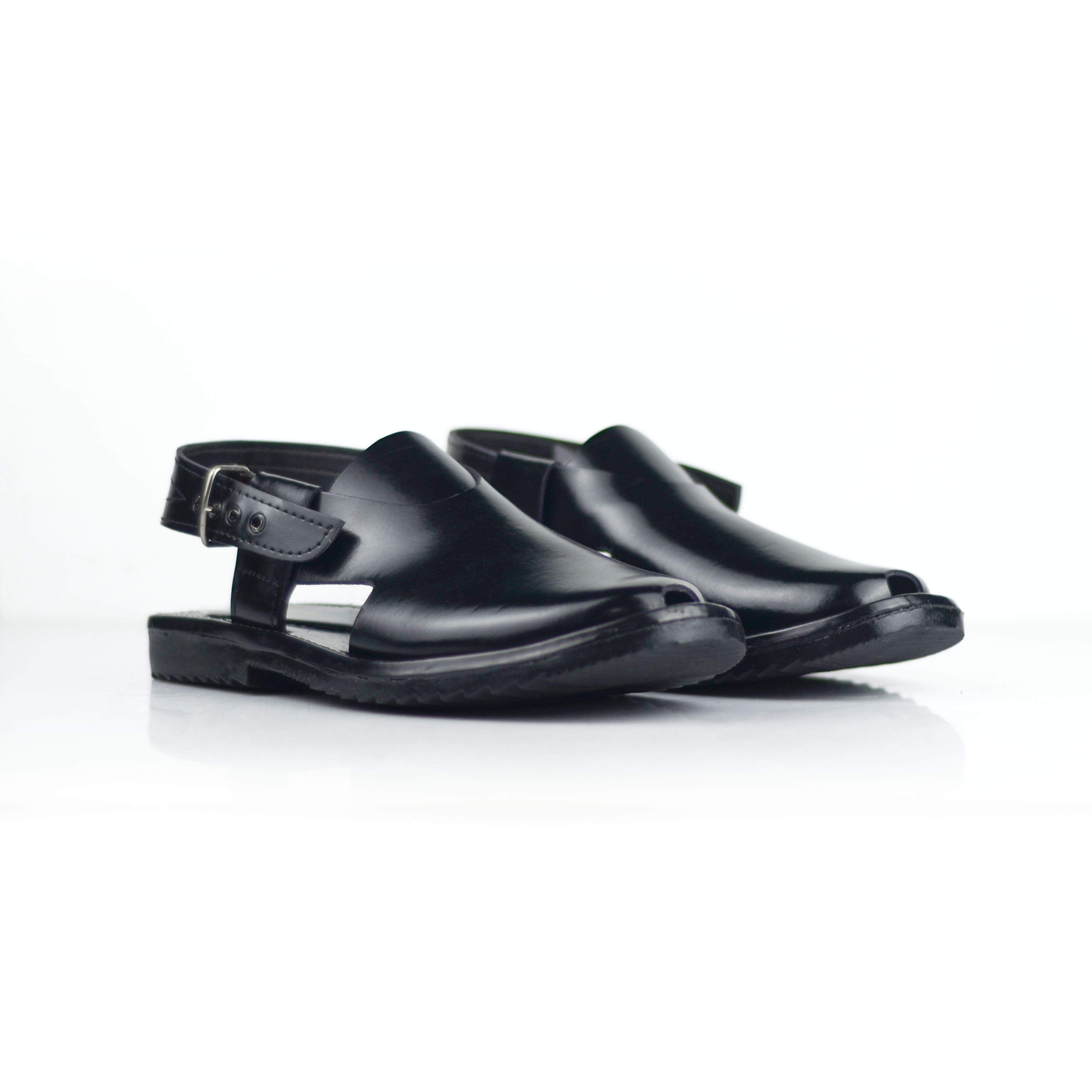 Peshawri Sandals Black Leather Formal