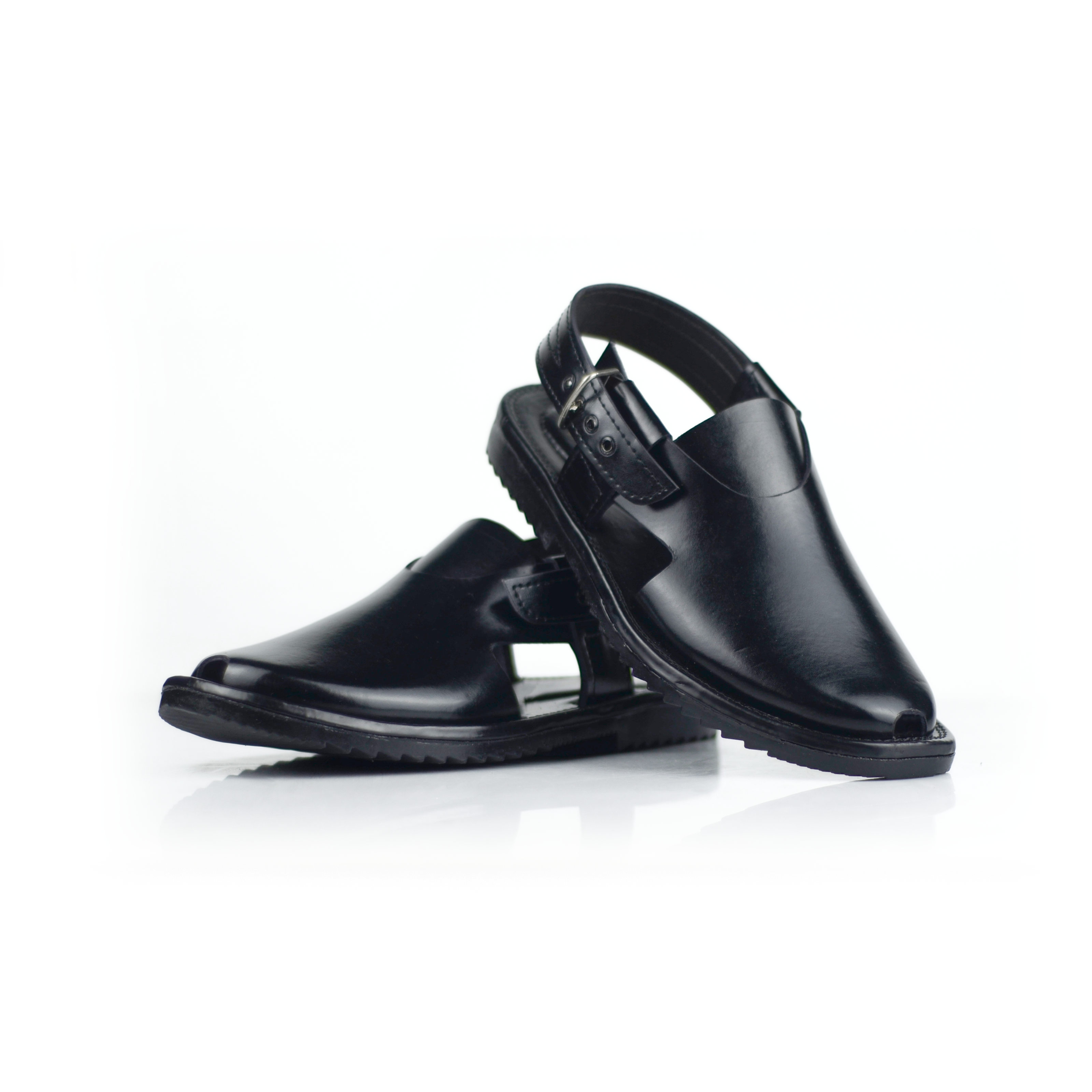 Peshawri Sandals Black Leather Formal